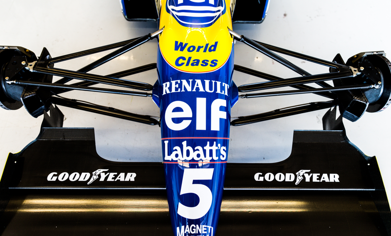 The Williams FW13B. Won the Hungarian GP in 1990. Crashed on this most recent Sunday morning. Glad I got to snap it intact.